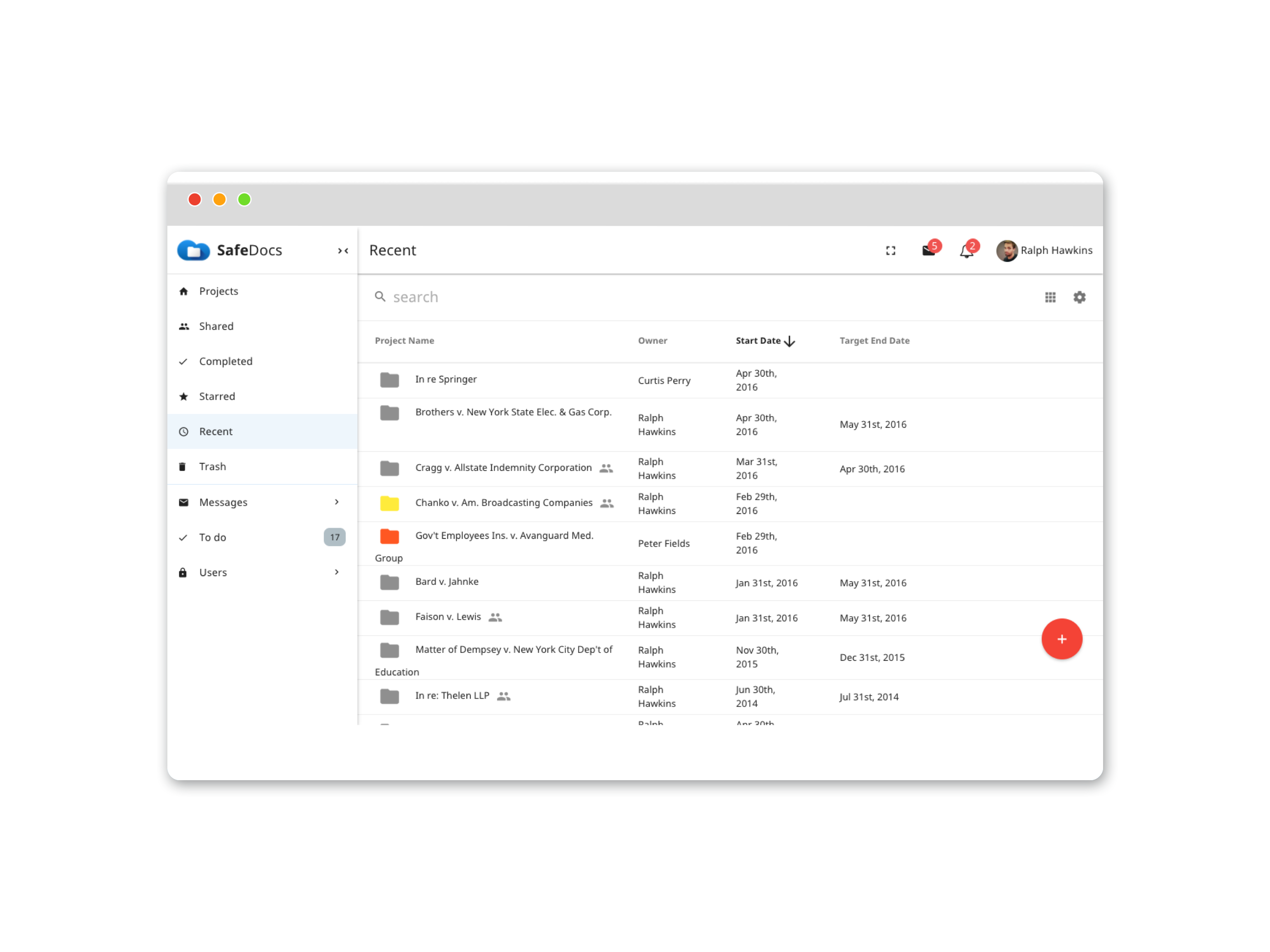 SafeDocs main view
